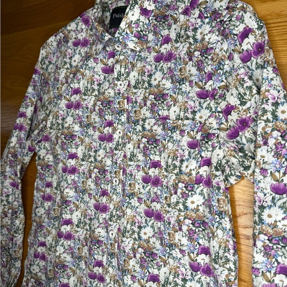 Lilac Men's Samuel Slim Fit Long Sleeve Floral Print Button-Front Shirt - Picture 3 of 5